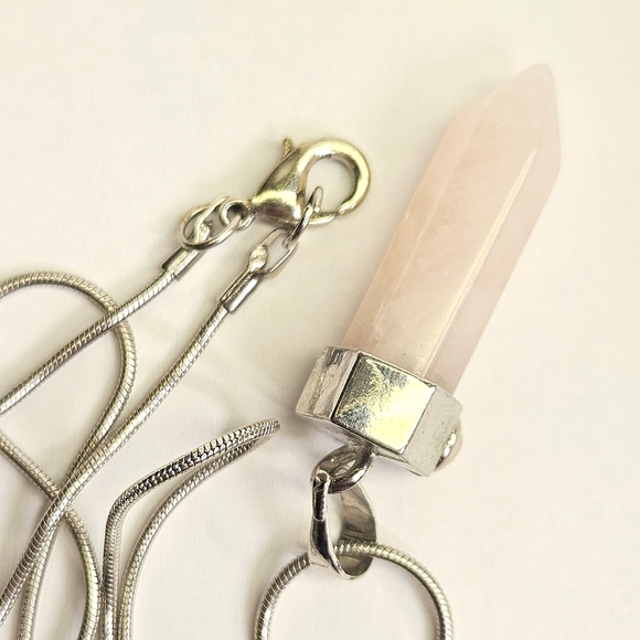 Pink Quartz Point Necklace - Picture 5 of 5